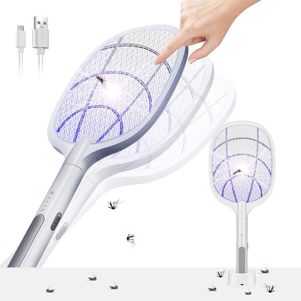 2-in-1 Electronic Mosquito Fly Bug Swatter Insect Killer Zapper Light Trap Lamp