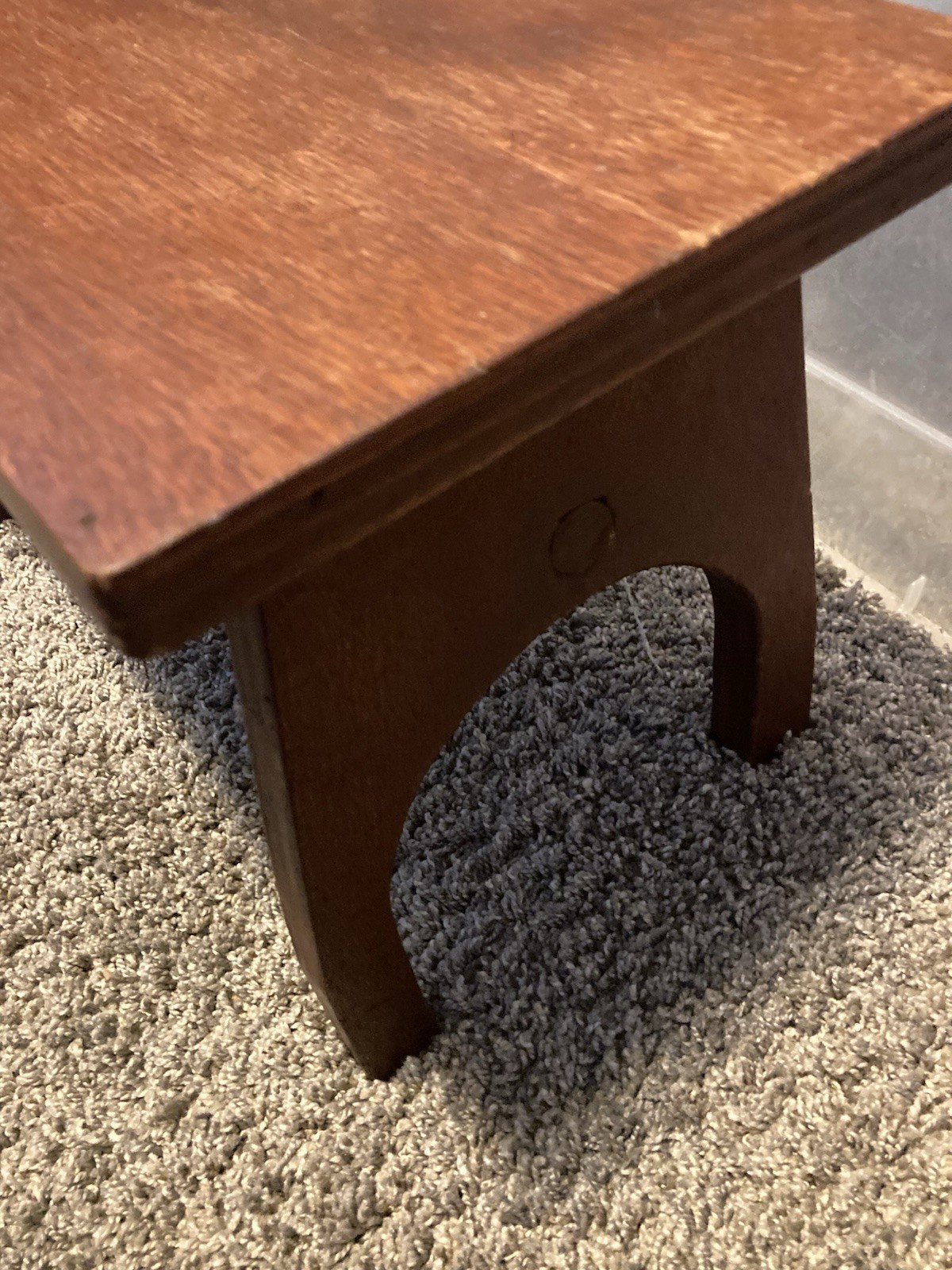 Vintage Handmade Dark Wood Bench Stool Stepstool Footstool Plant Stand 9x10x15