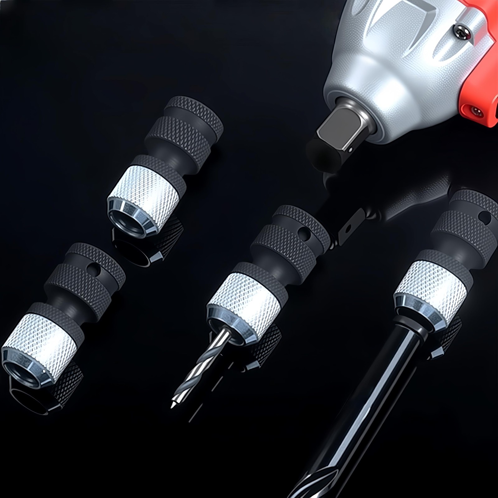 2 Adaptador De 1/2 a 1/4 Para Taladro Impacto Heavy Duty Llave Vaso Hexagonal