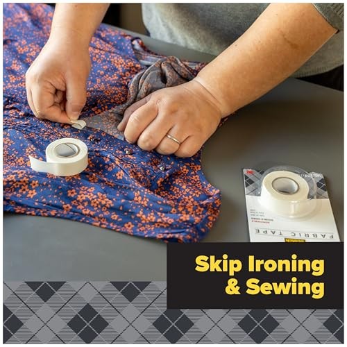 Scotch Permanent Fabric Tape Strips, 0.75 in. in x 4 x 0.01 in, Clear