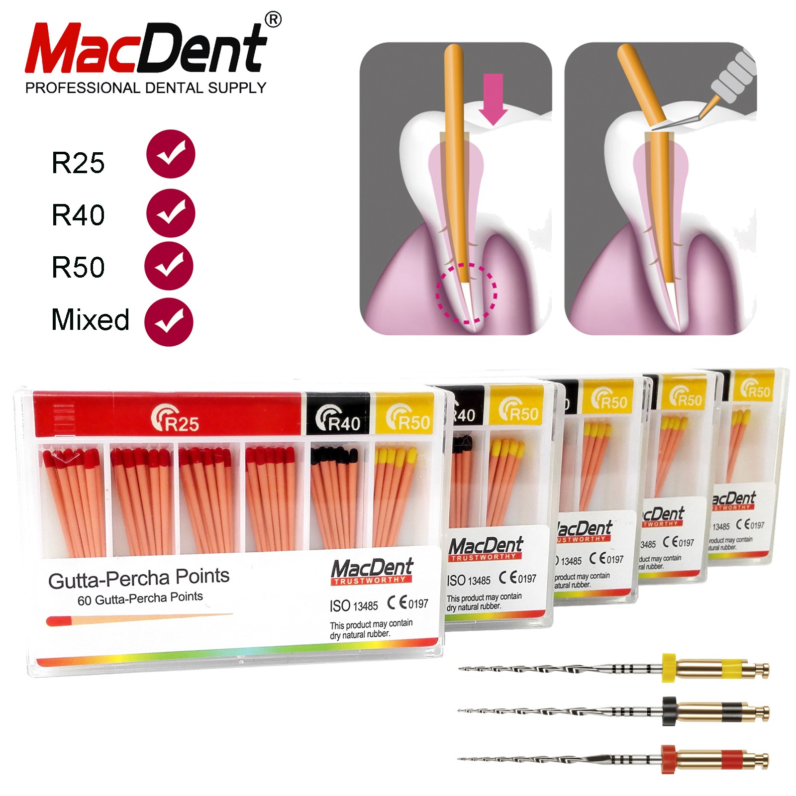 RECIPROC Blue Dental Endo NiTi File Dental Gutta Percha