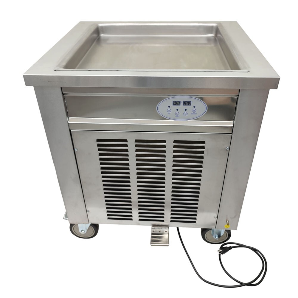 110V 19×19" Rolled Ice Cream Maker Fried Ice Cream Stir Fried Yogurt Machine
