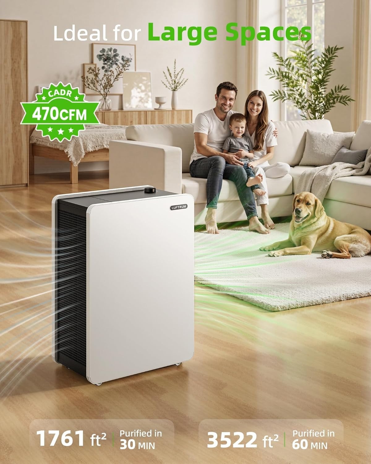 Luftrum AC400 Air Purifiers for Home Large Room up to 3522 Sq Ft