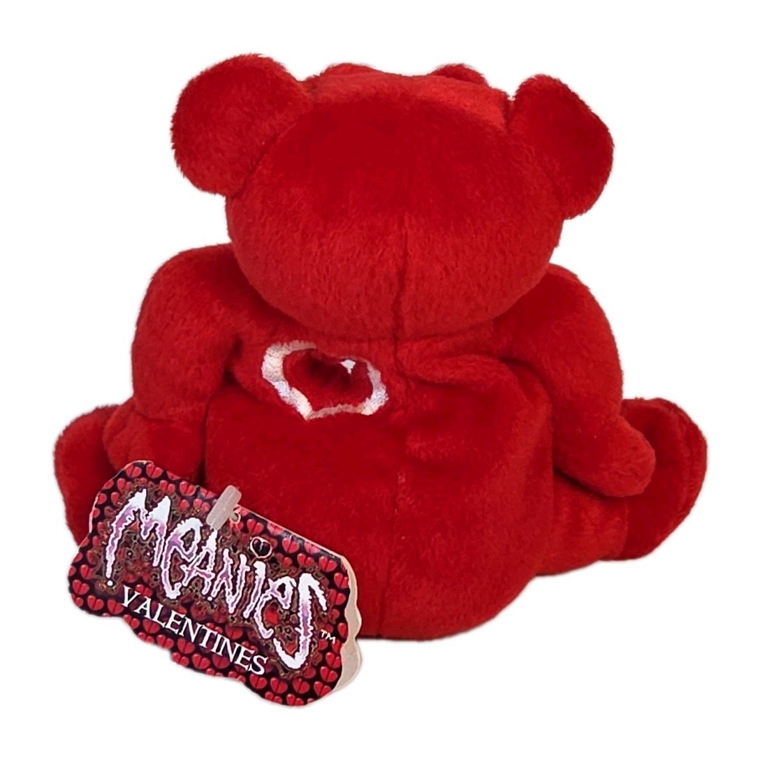 Idea Factory 1999 Meanies Valentines Red Heartless Bear Bean Bag Plush LE 7500