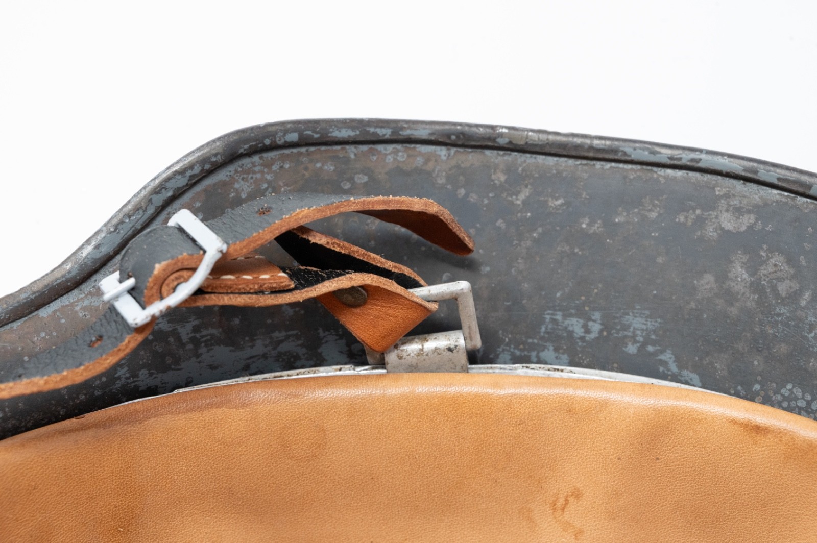 WWII German M35 Luftwaffe Helmet With Reproduction Liner and Chinstrap