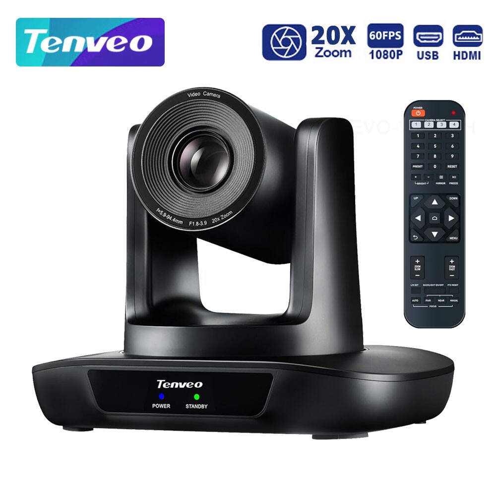 Tenveo USB3.0 and HDMI HD1080P 60FPS 20X Zoom Conference Live Streaming Camera