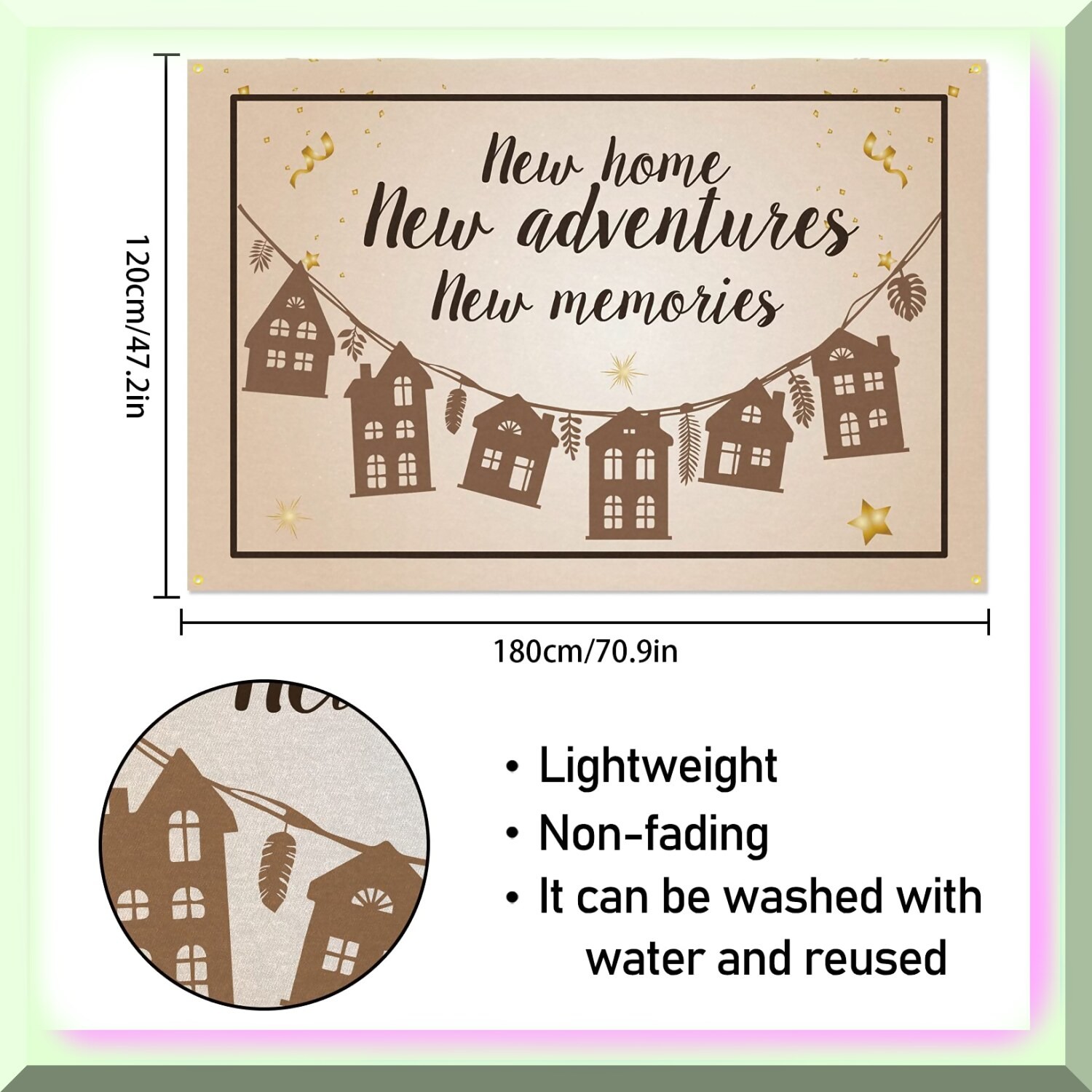 Brown Housewarming Party Backdrop for Memoriescape