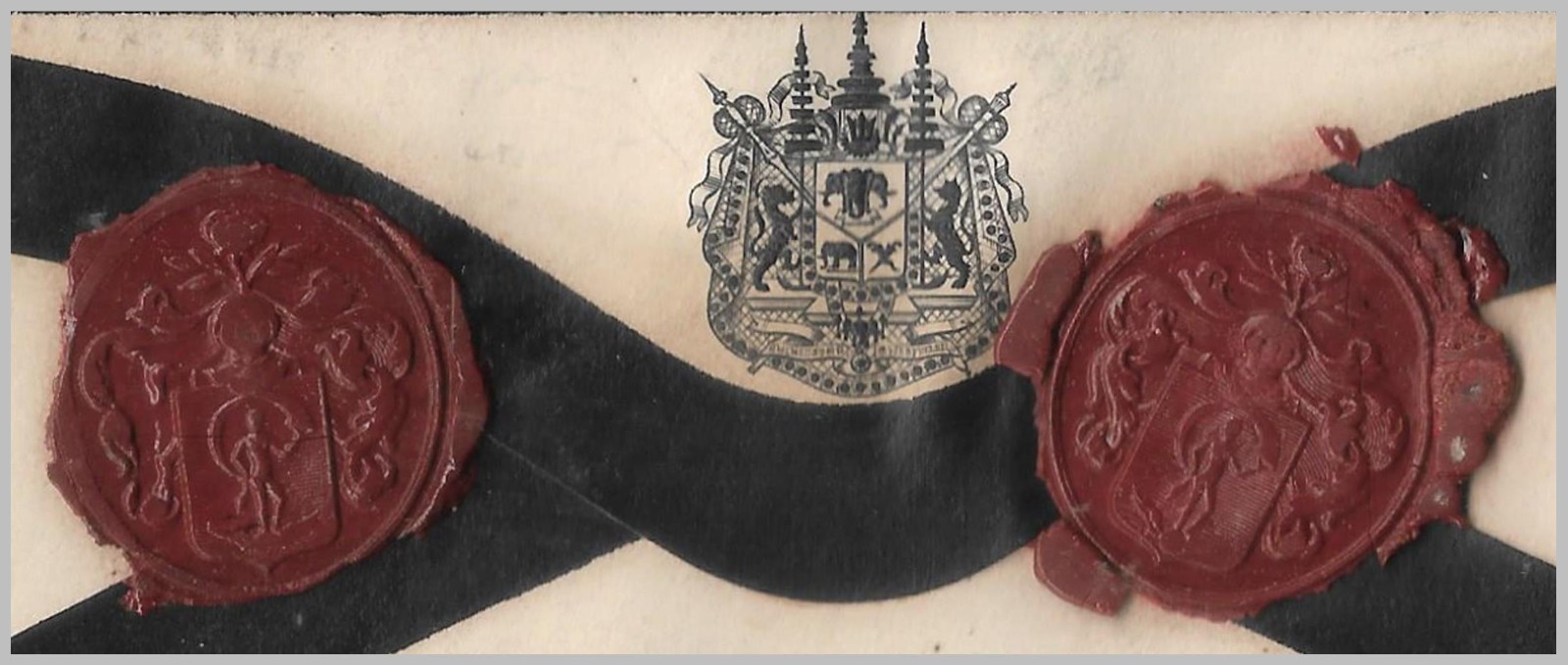 THAILAND SIAM 1910 - Official cover from the Palace mourning the death of RAMA V