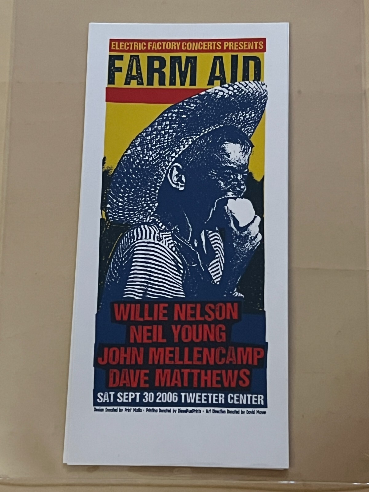 Original Rare Neil Young Dave Matthews Farm Aid 2006 Handbill
