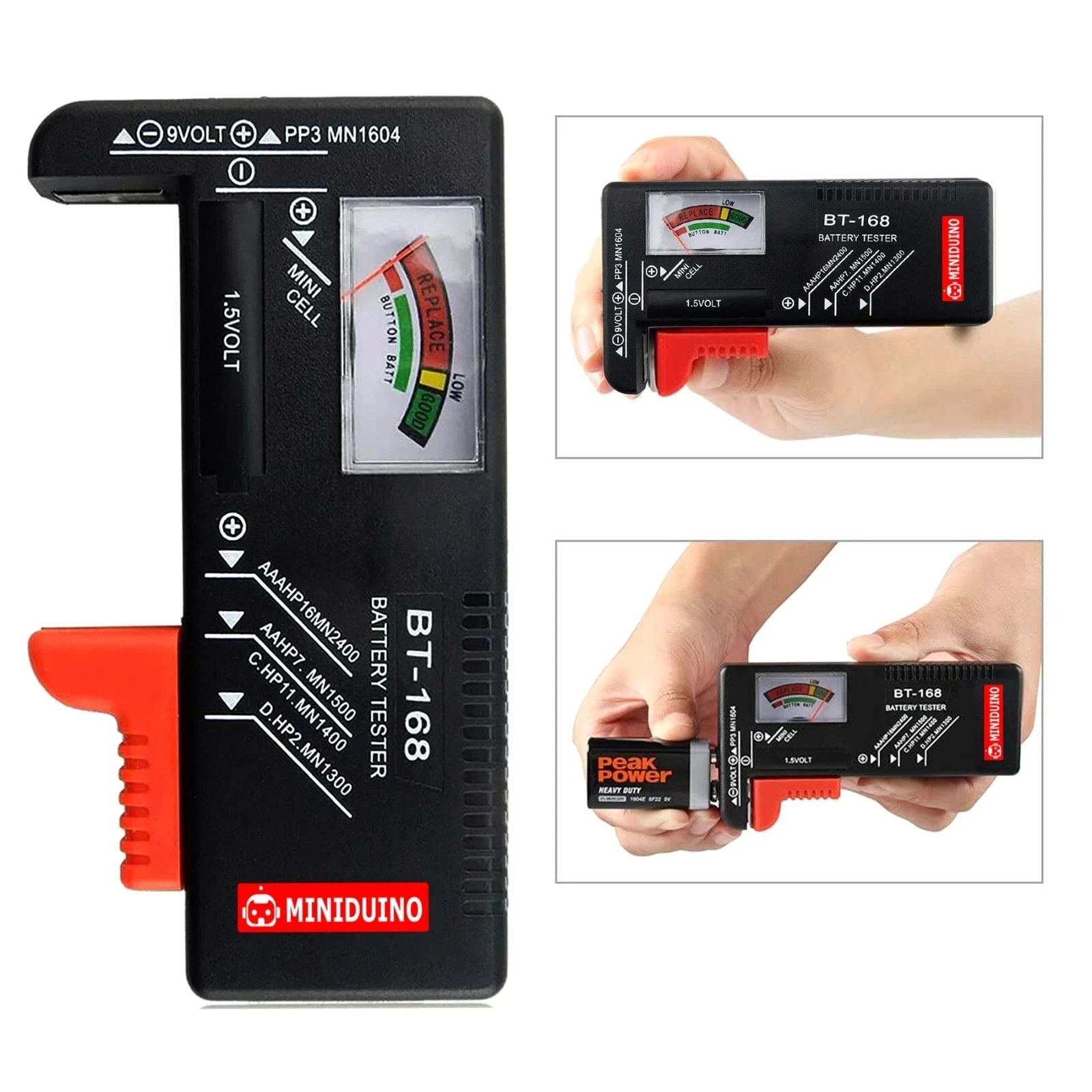 Battery Tester Checker Universal For AA AAA C D 9V 1.5V Button Cell Batteries US