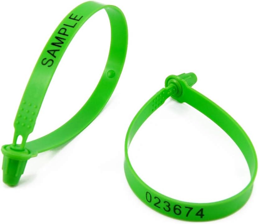 100 Numbered Plastic Security Tamper Proof Trailer Seals - 100, Green