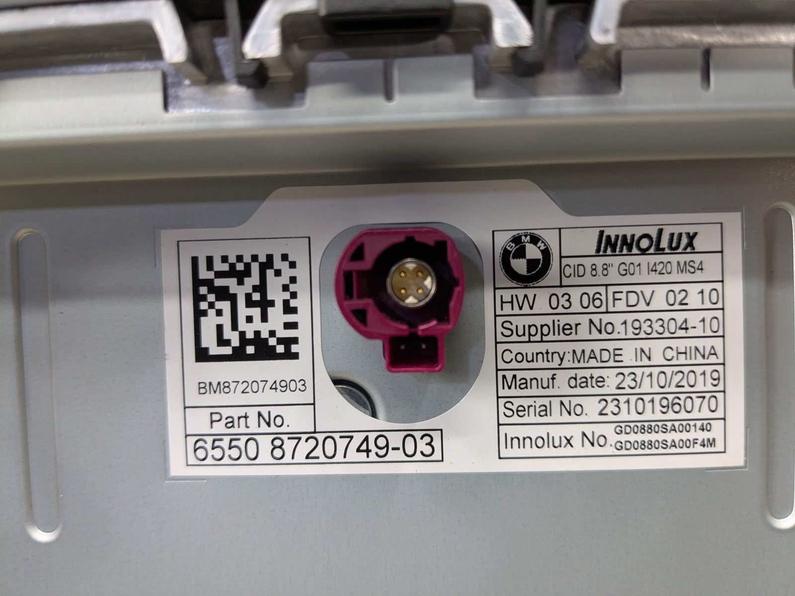 18-21 OEM BMW G01 G02 X3 X4 Front Dash Central Display Monitor Screen 8.8"