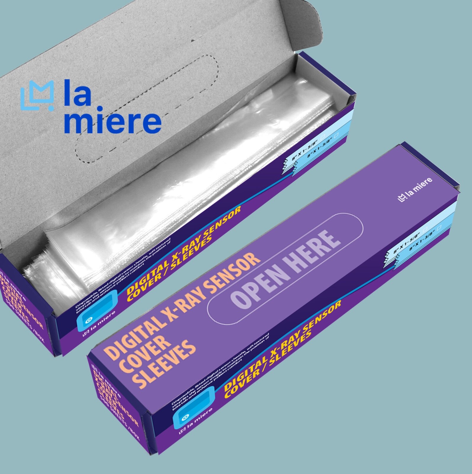 500 Biodegradable Disposable Dental X-Ray Sensor Cover Sleeves (8" x 1 3/8")