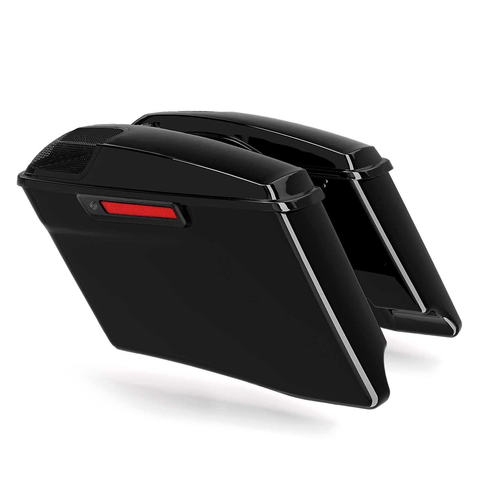 Black 4" Extended Hard Saddlebags Fit For Harley CVO Street Road Glide 2014-2024