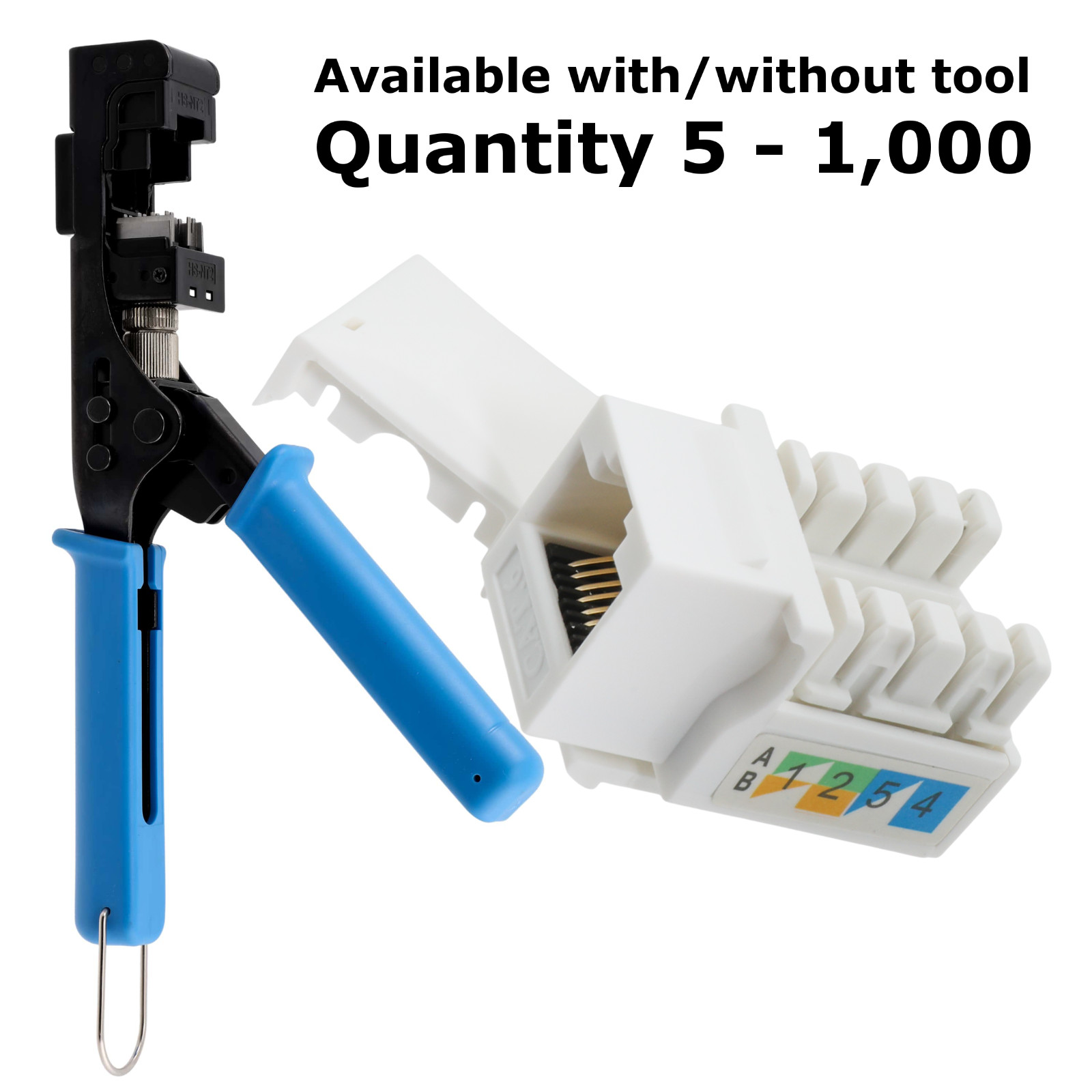 10/25/1000 Lot CAT6 Keystone Jack White Ethernet 110 Punch Down 8P8P RJ45 Cat5e