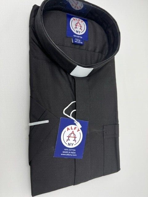 Men's SHORT SLEEVE Premium CLERGY Shirts ,CATHOLIC, PRIEST shirts 100% COTTON