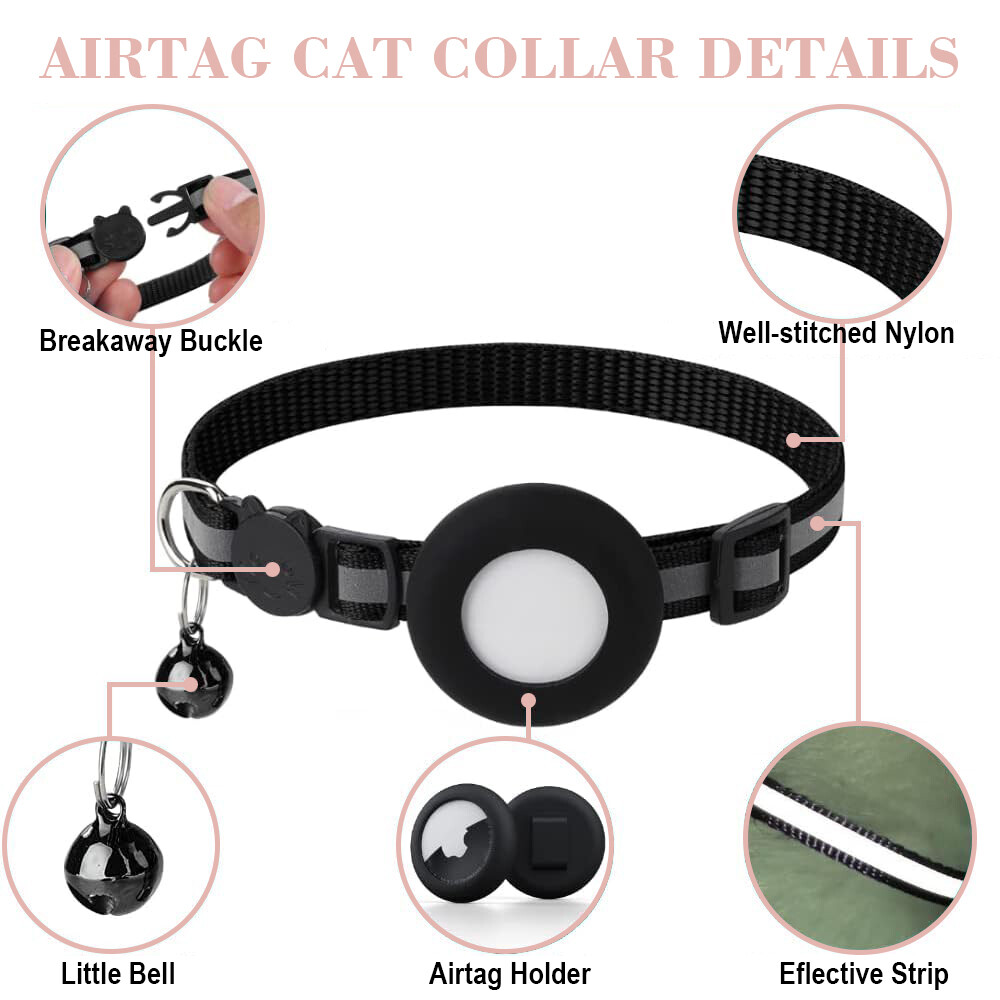 Dog Pet Cat Collar Reflective with Bell Anti-Loss Location Device for IOS GPS