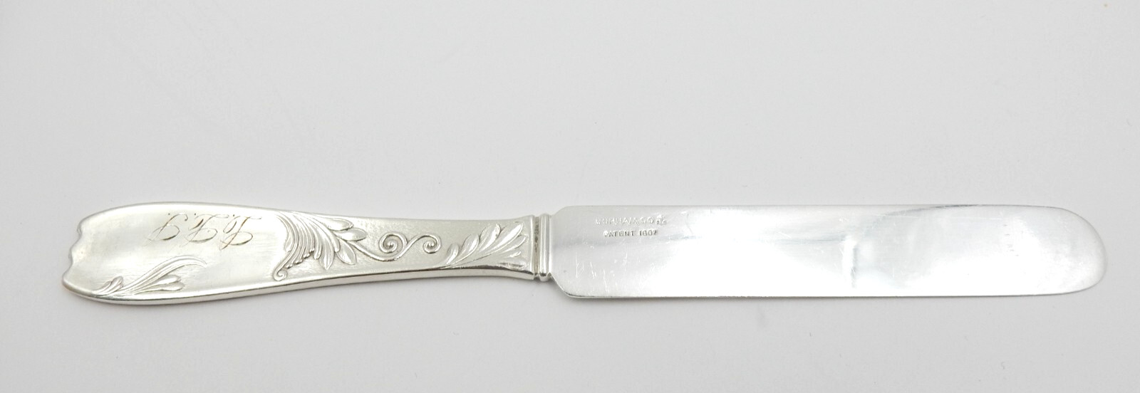 ANTIQUE 1887 GORHAM ROYAL SILVERPLATE VICTORIAN 7-1/2" BUTTER KNIFE, WITH MONO