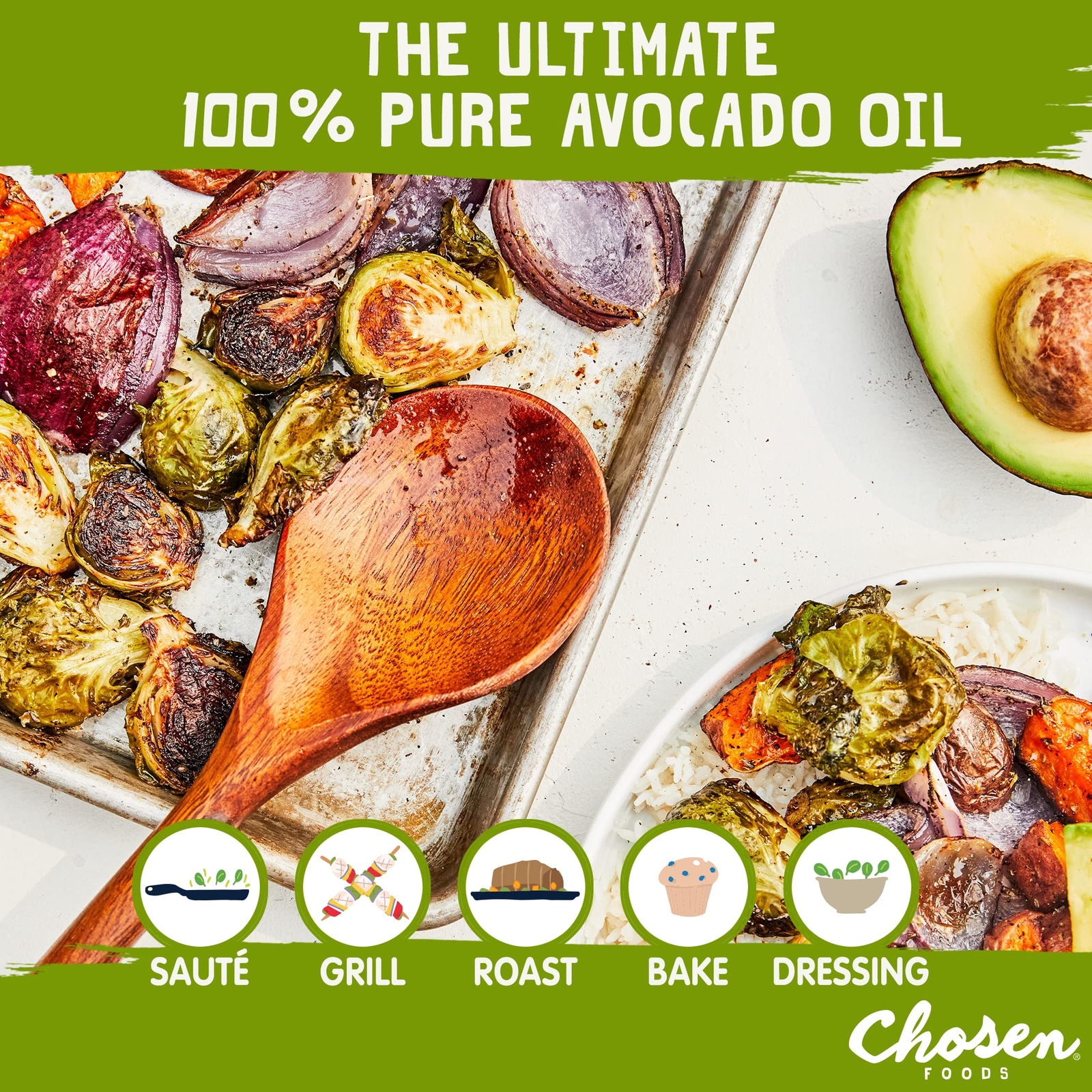 Chosen Foods 100% Pure Avocado Oil, Keto and Paleo Diet Friendly, Kosher Oil for