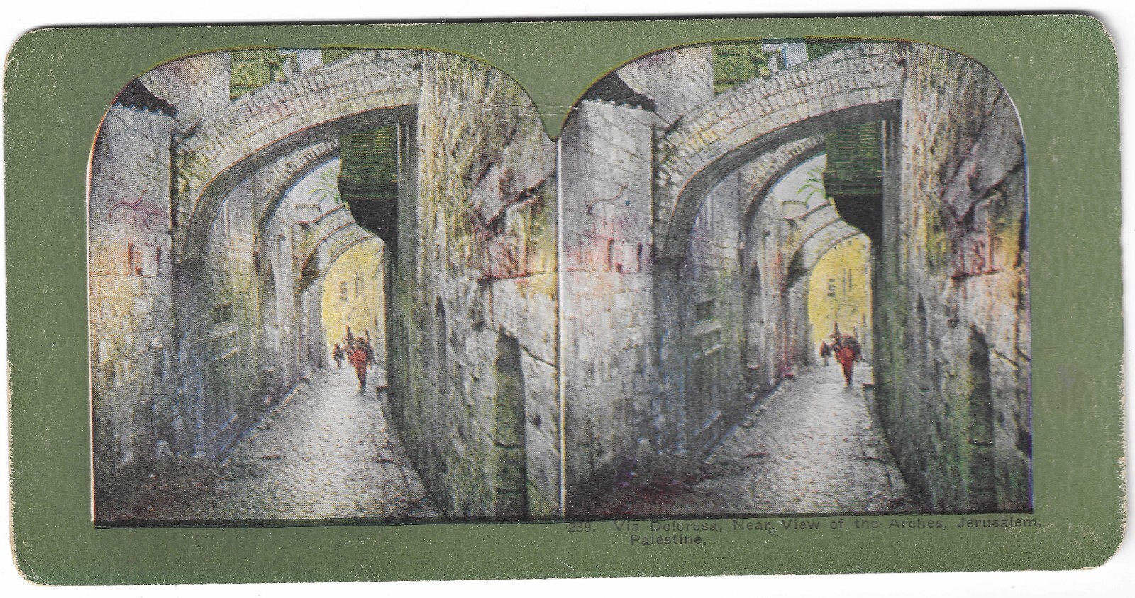 Via Dolorosa, Arches, Jerusalem, Palestine, c1900s Stereoview, SV Card