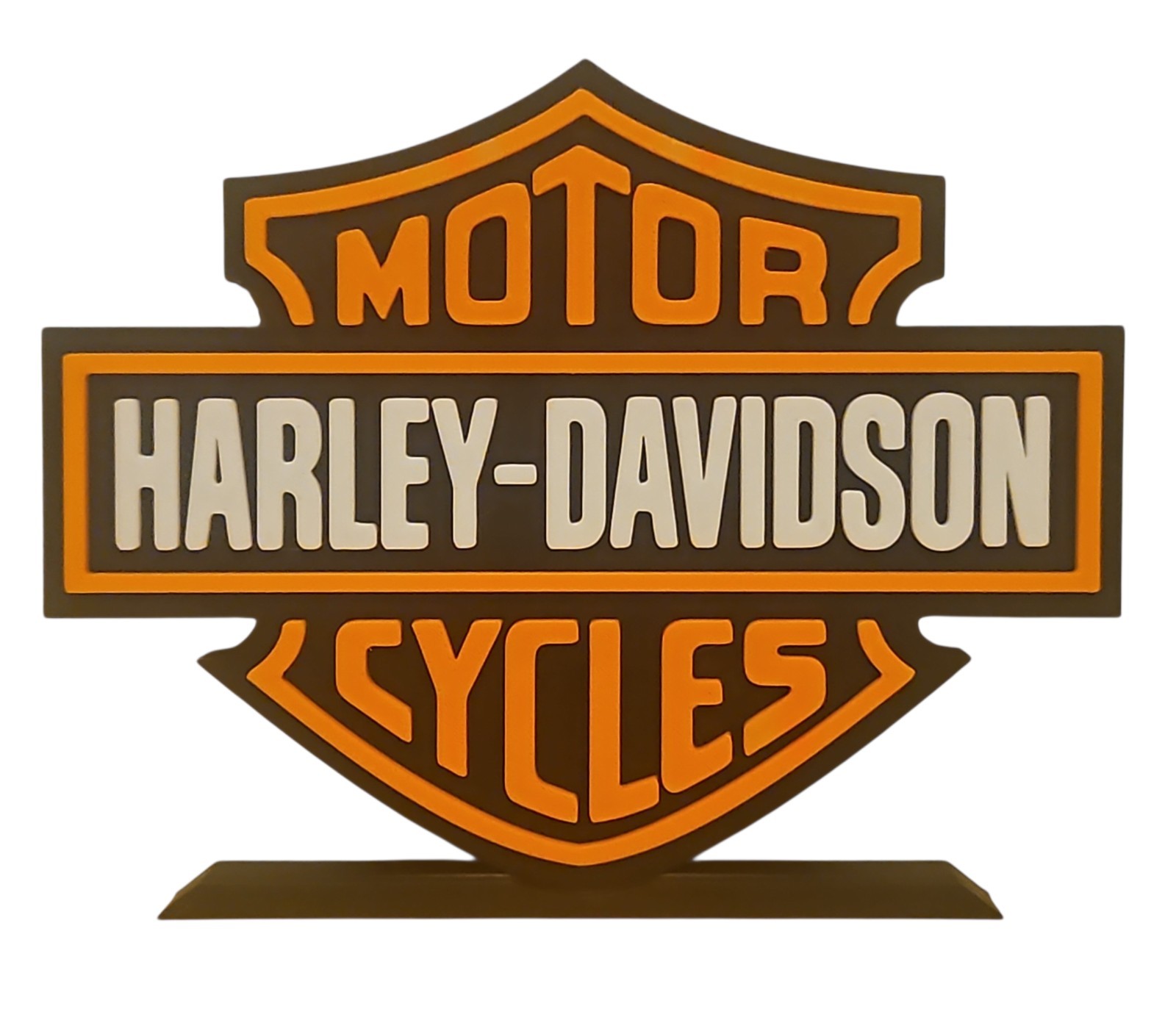 Harley-Davidson Motorcycles 3D Logo Display. Freestanding Tabletop Sign.