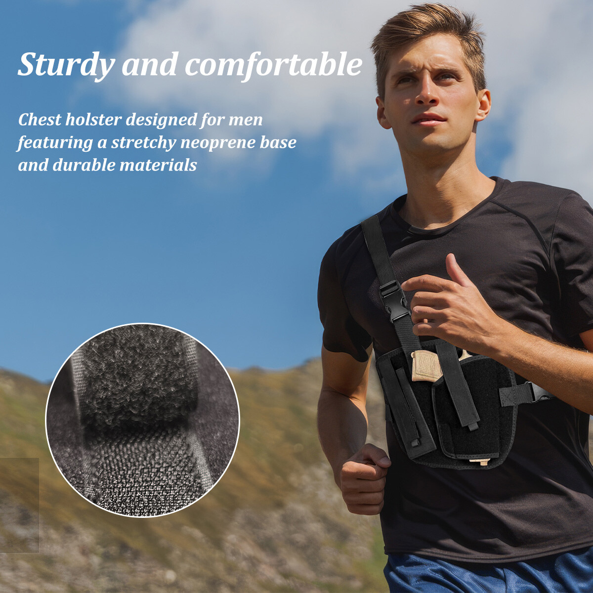 Tactical Chest holster Holster for Concealed Carry Adjustable Pistol Gun Holster