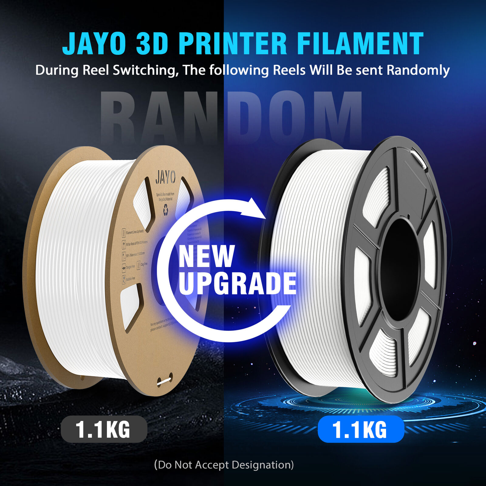 JAYO 11KG 3D Printer Filament 1.1KG/SET 1.75mm PLA PLA+ SILK PETG PLA Meta Wood