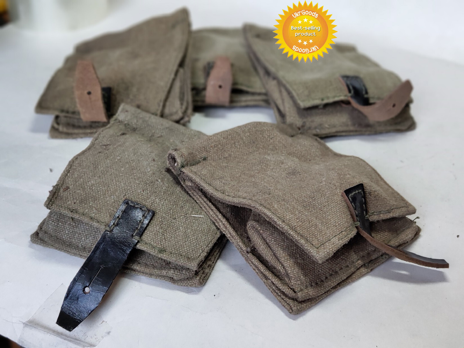 Two grenades pouch Soviet Army WW2 F1/RG42 canvas stamped original