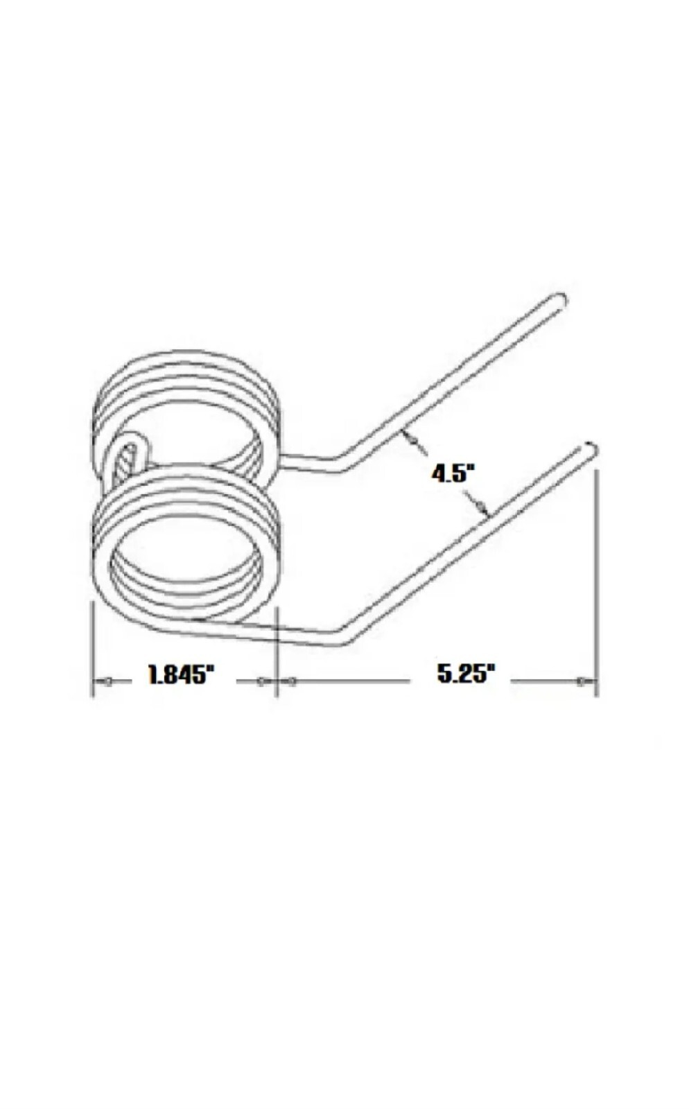 Farm Hand 2117 Double Tine Rake Teeth 5.25" Tines x 4.5" Wide Replaces 2117RH