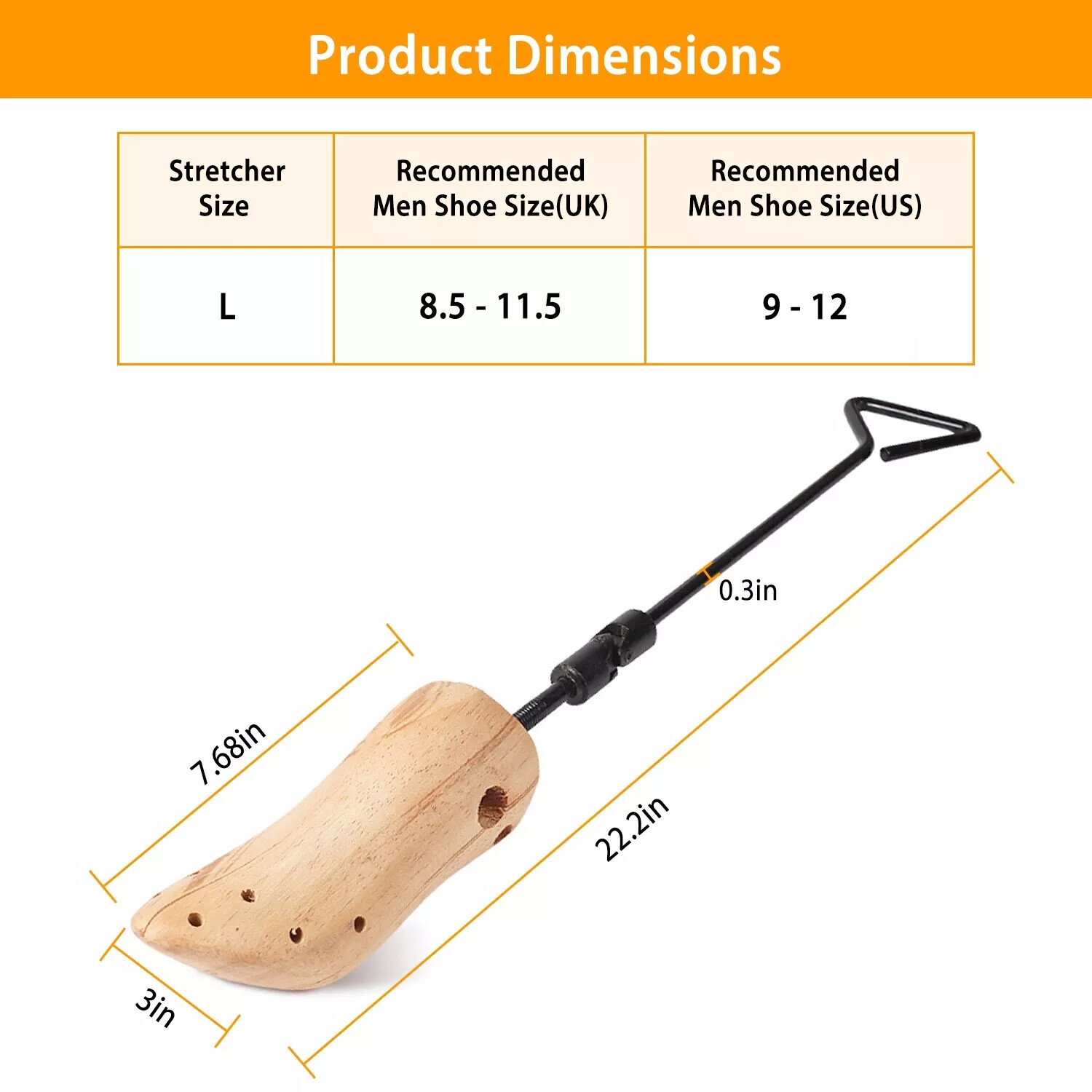 2PCS Wooden Boot Stretcher Adjustable Shoe Shaper Widener Expander for Men Women