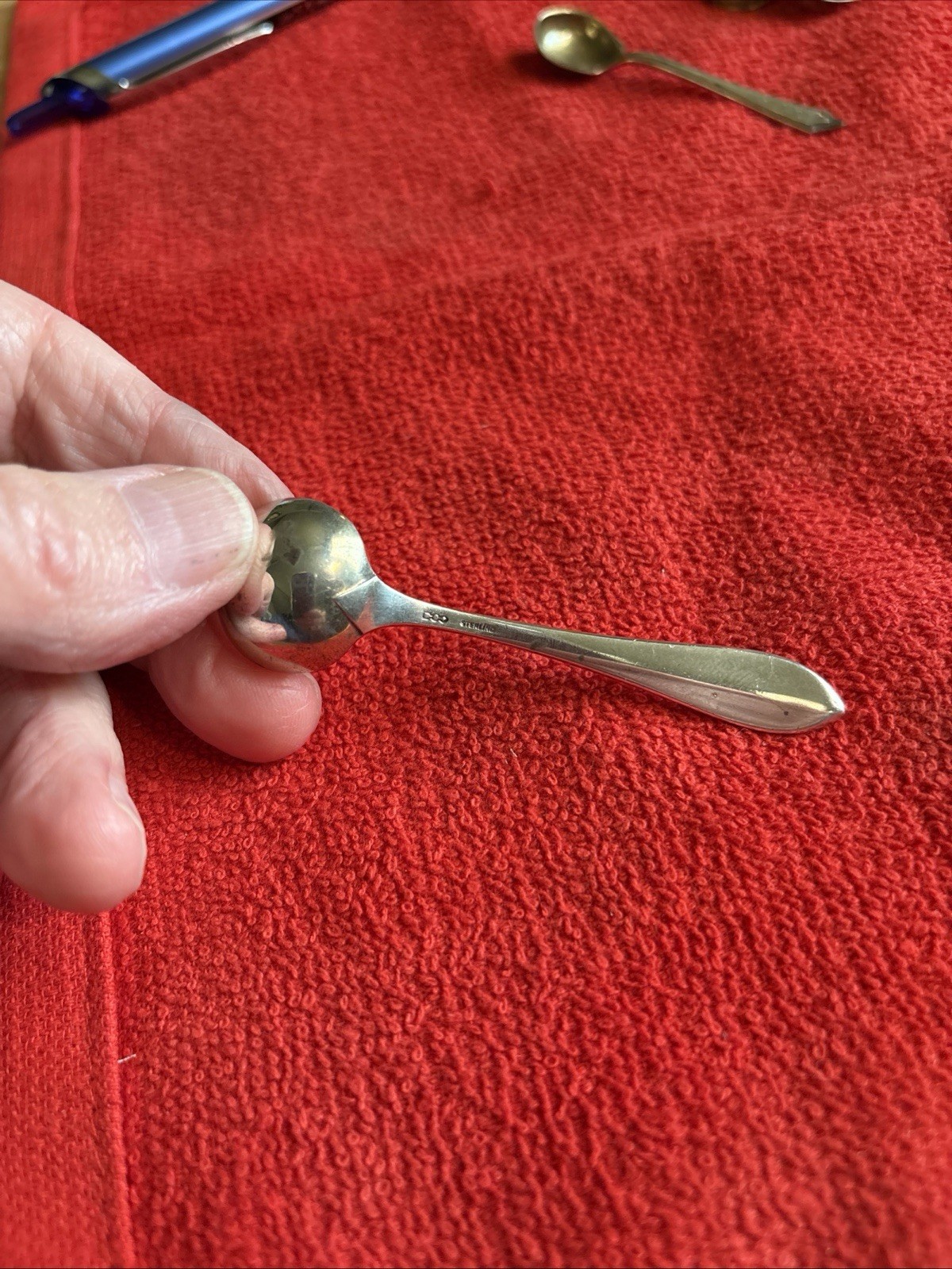 Sterling Silver Master Salt Spoon. Dominick & Haff. ‘Pointed Antique. 3". Nice.