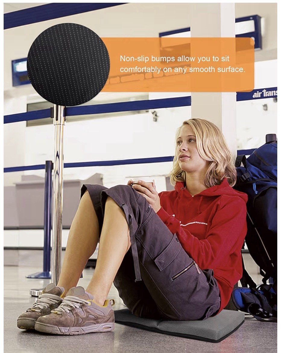 Portable Airplane Seat Cushion Foldable Travel Pad for Flights Office Camping