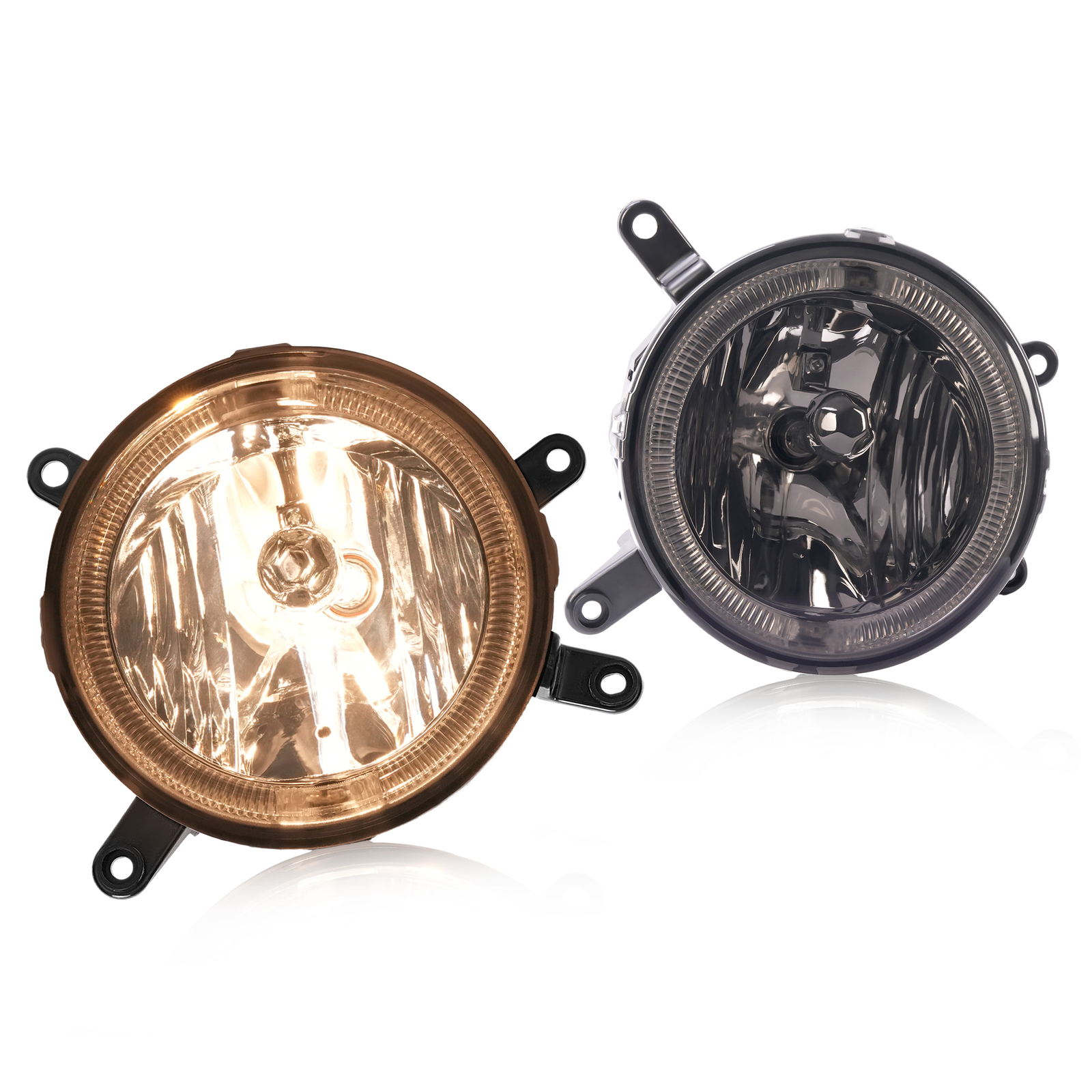 Fog Lights LED Halo Running Light Smoke Lens For Ford Mustang GT 2005-2009 RH&LH