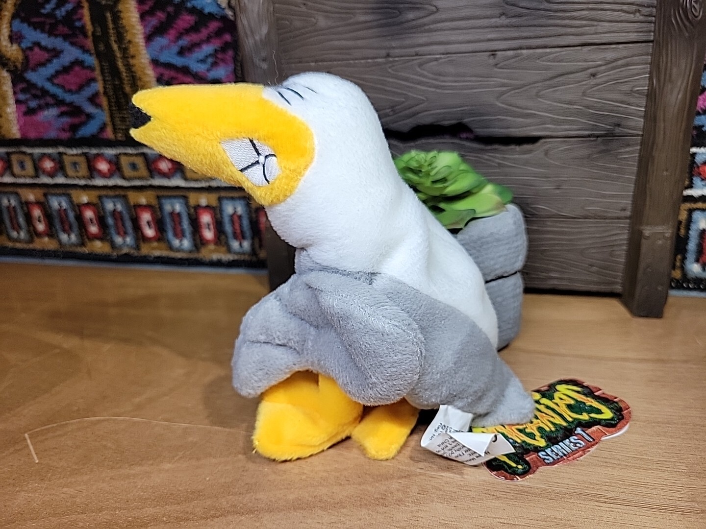 New 1997 Meanies Beanie Peter Gotta Peagull Crude Toilet Plush Series 1