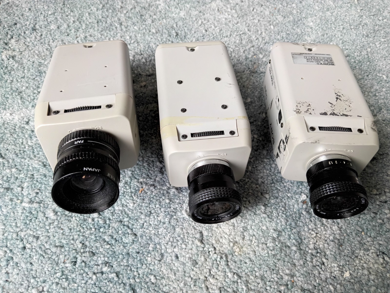 LOT OF 2 Sony Color Video Surveillance Cam SSC-DC14 & Computar Lens AND BONUS