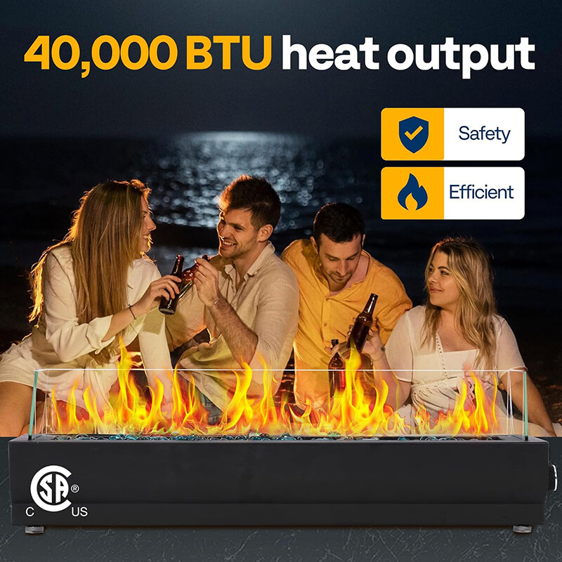 40,000 BTU Propane Fire Pit 30-inch Outdoor Fireplace Smokeless for Patios