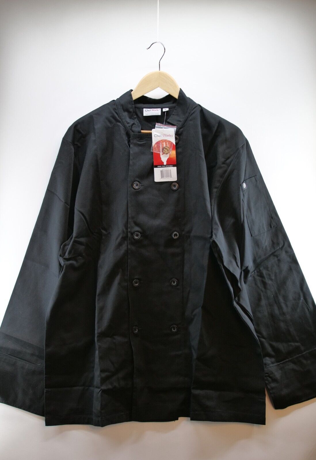 Chef Works Men's Chef Cook Coat - Black - Size L and XL