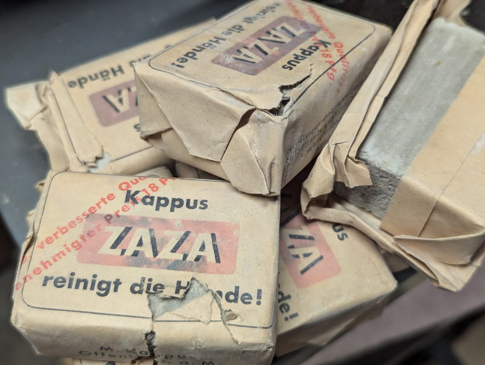 One Original 1940s WWII German Zaza Hand Soap Bar 1942 Vintage Wehrmacht Army