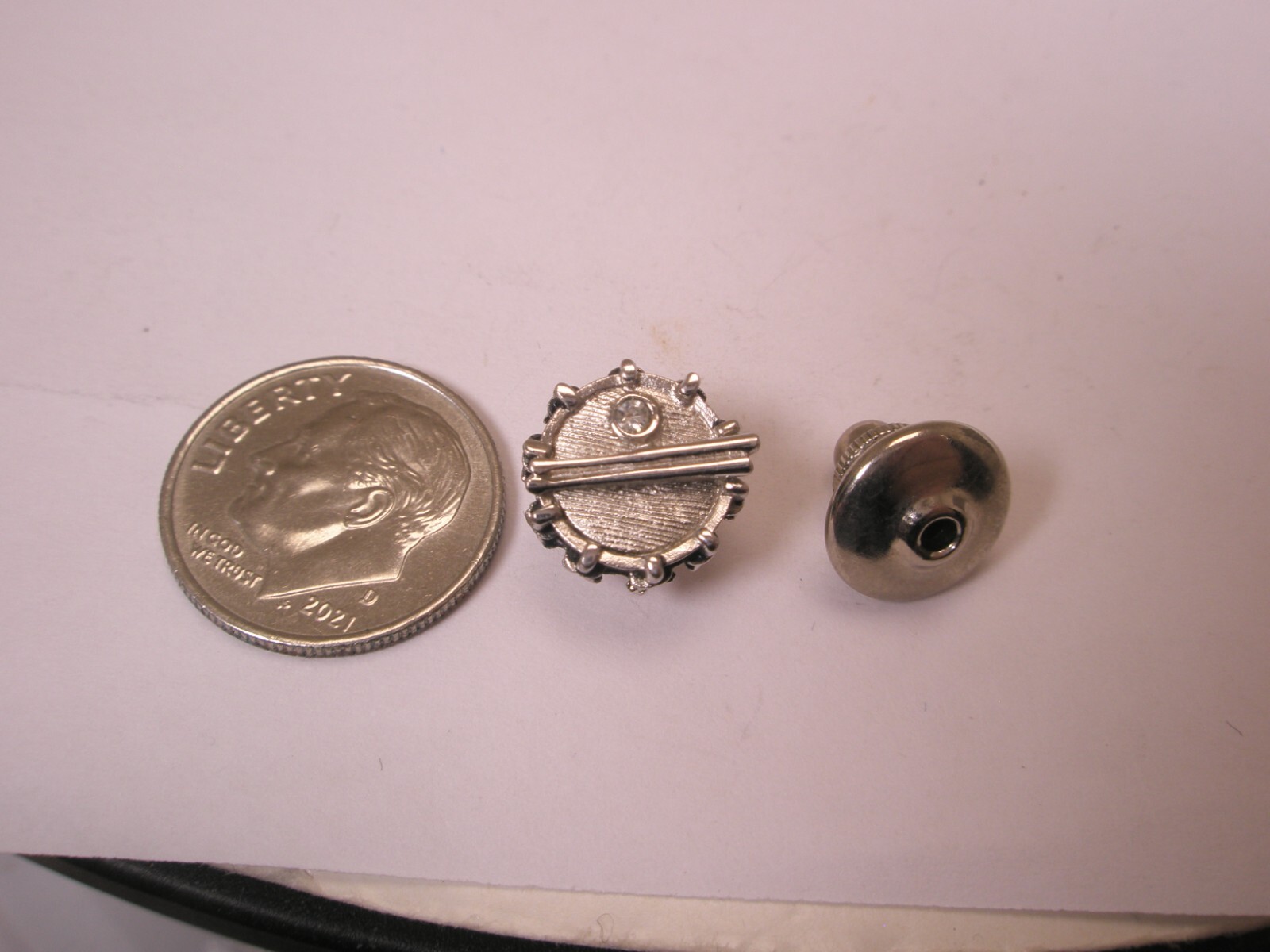Rhinestone Drum Vintage SWANK Tie Tack Lapel Pin music band drums drummer h63