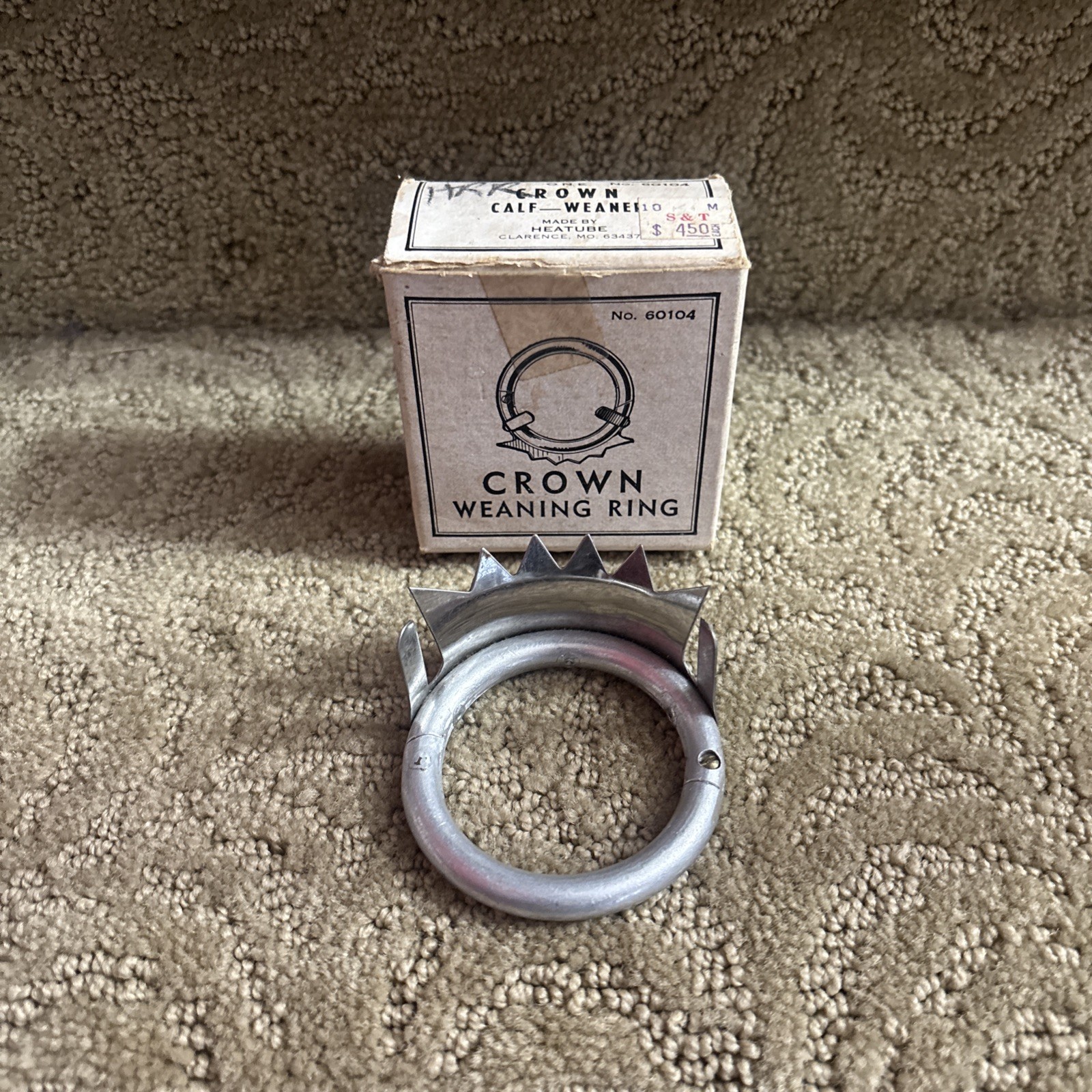 Allover Crown Calf Weaner Weaning Ring cow cattle livestock vintage farm NOS