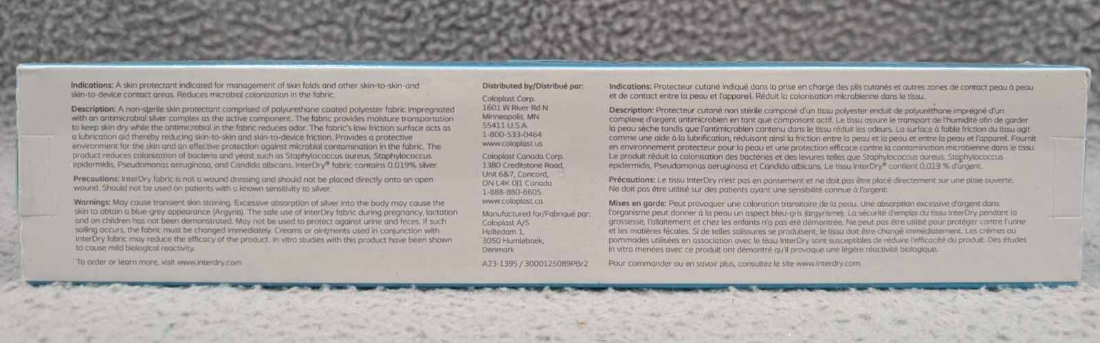 Coloplast InterDry Textile w/ Antimicrobial Silver Complex 10" X 144” Exp 4/2026