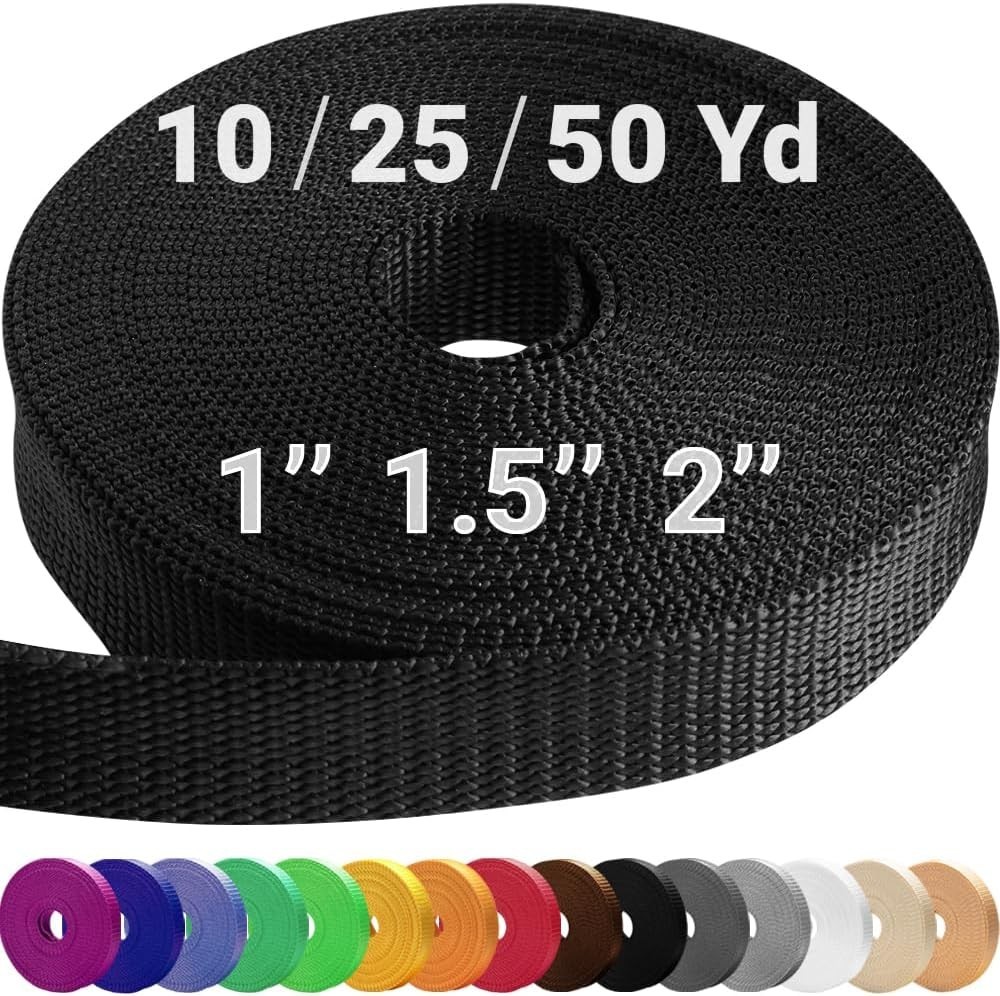 Customized 2" Heavy Duty Webbing: 25 Yards Black Polypropylene for Every Project