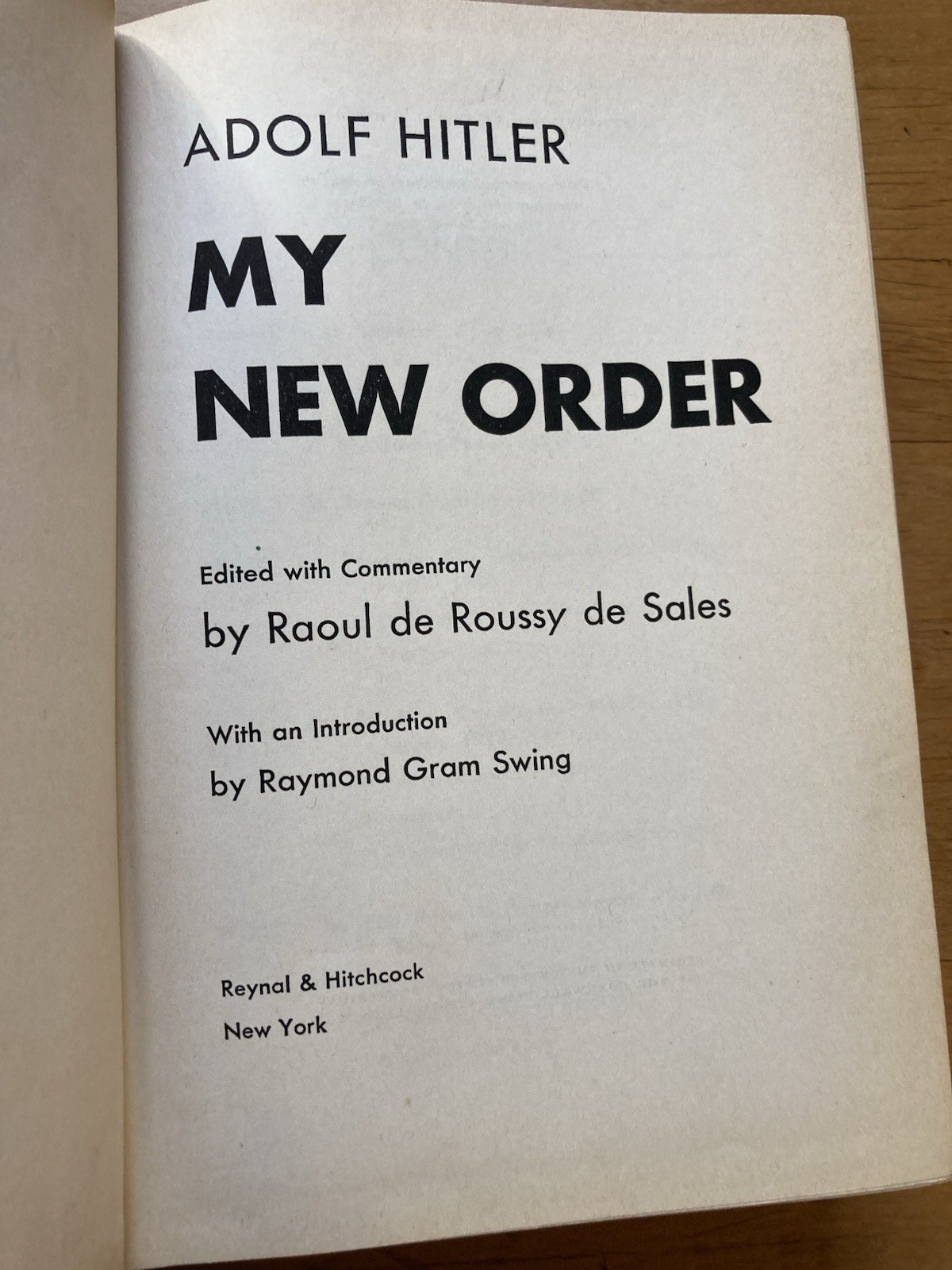 MY NEW ORDER-WWII-ADOLF HITLER's SPEECHES-RARE TRUE 1st Ed-1st Pr-1941-DJ-CLEAN