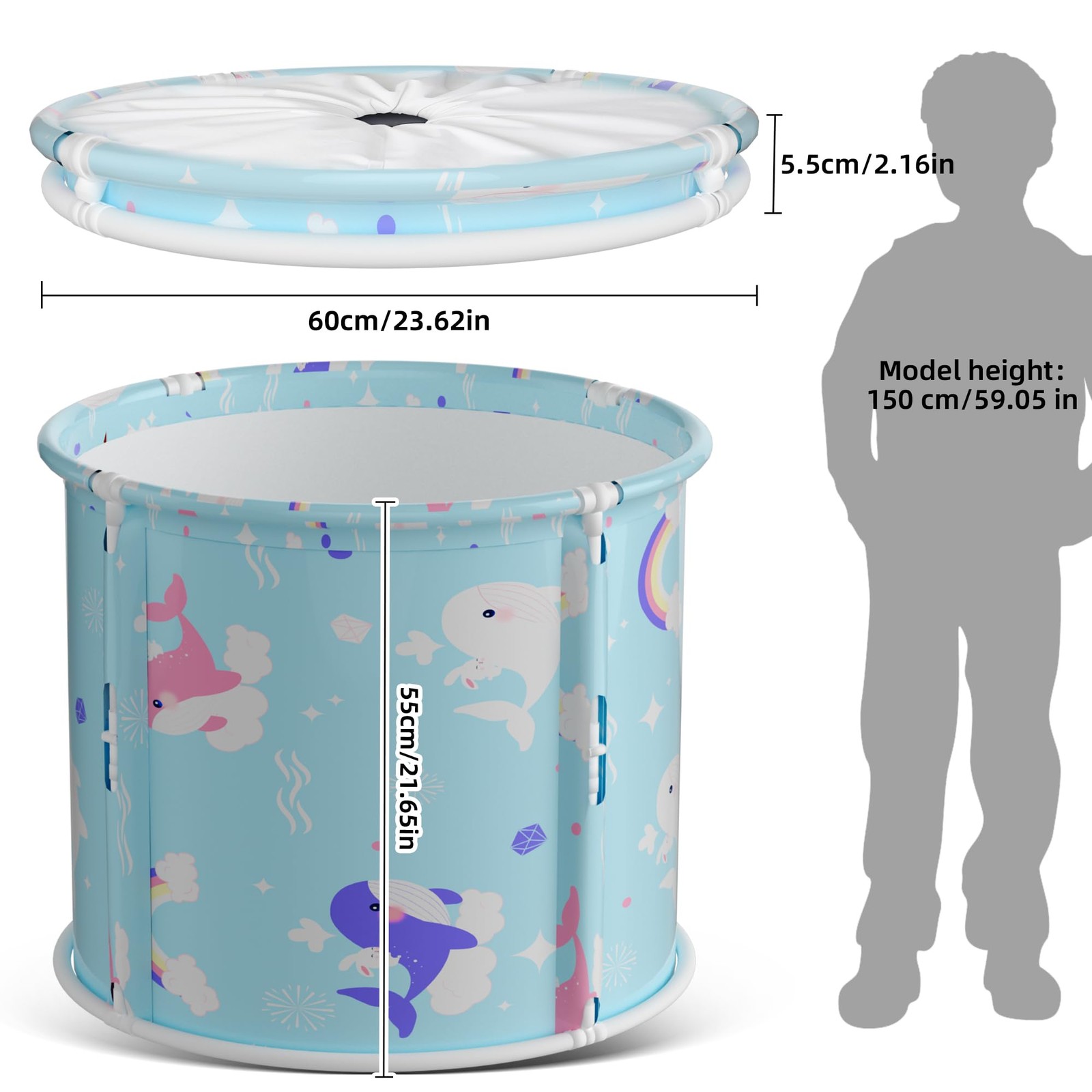 Portable Bathtub, Foldable Bathtub for Kids, Boys and Girls, Therapy Tub for ...