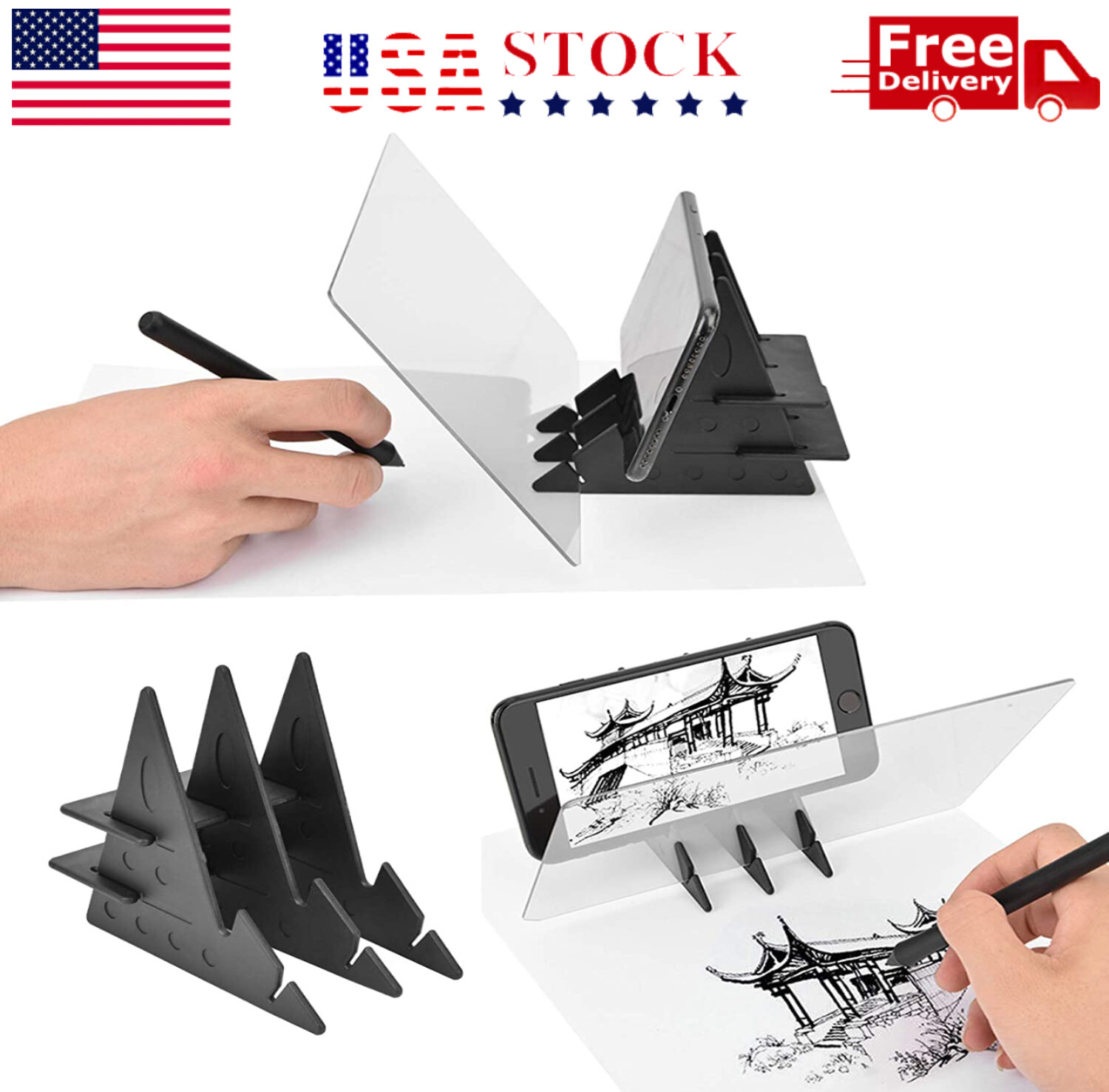 Sketch Pad Tracing Drawing Board Optical Projector Art Painting Reflection 9''