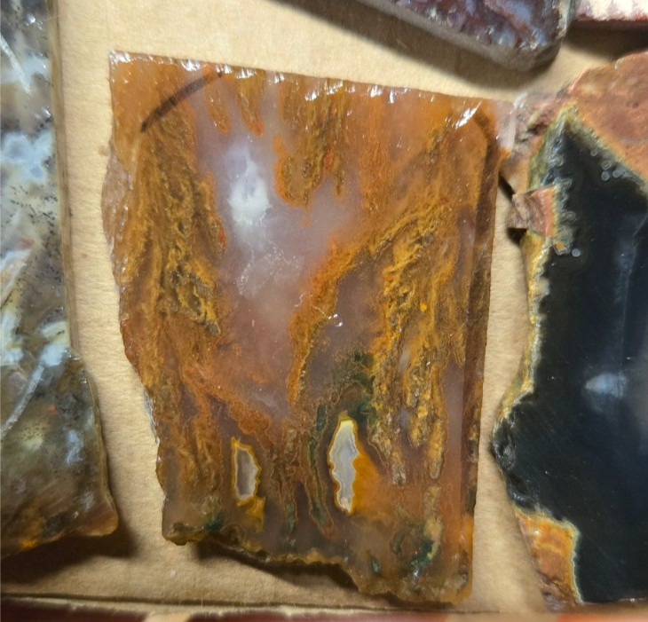 Assorted Agates and Misc., Trimmed Cabochon Slabs Preforms 10 Pcs, Flat 120