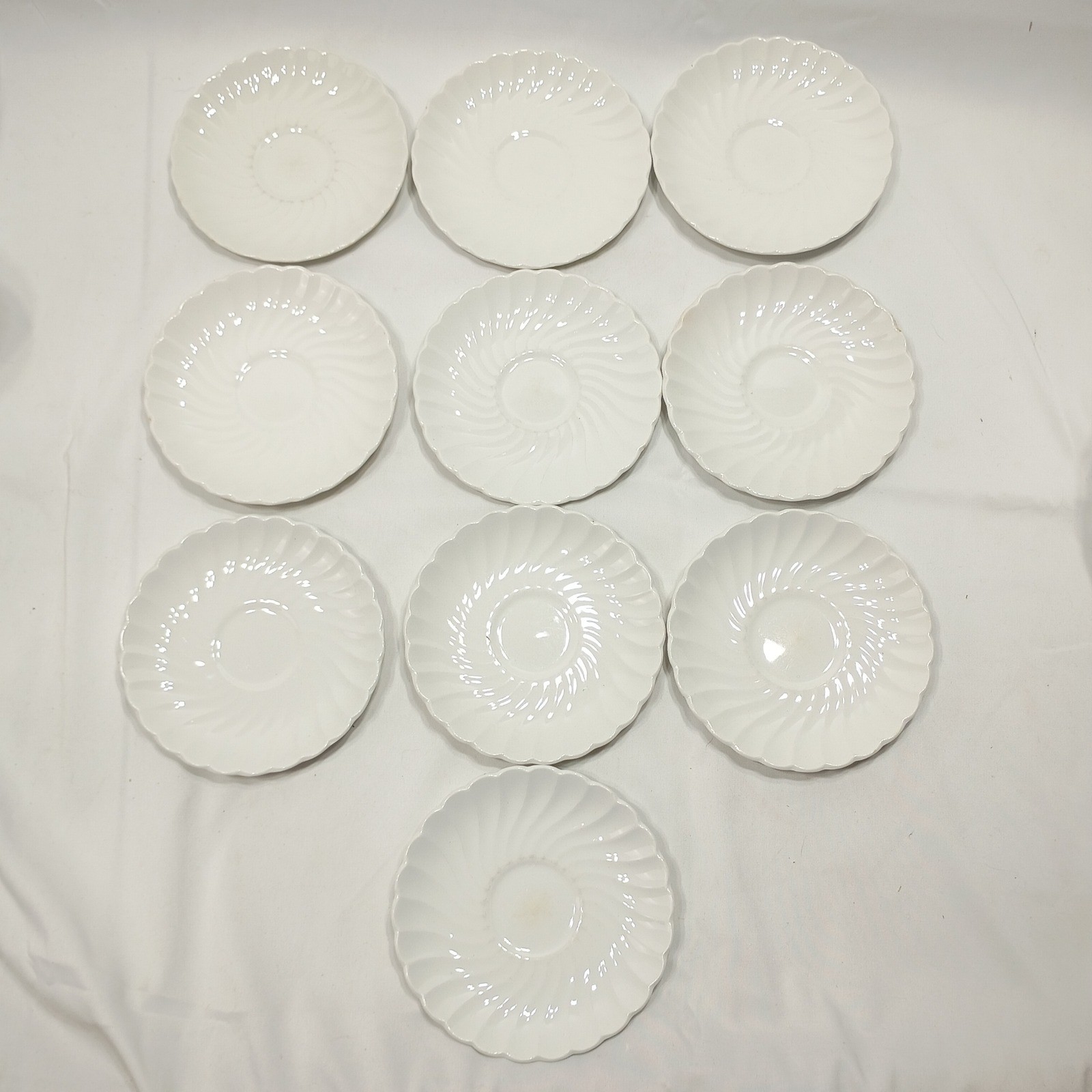 Johnson Bros Snow White Regency tea cups & saucers set of 10