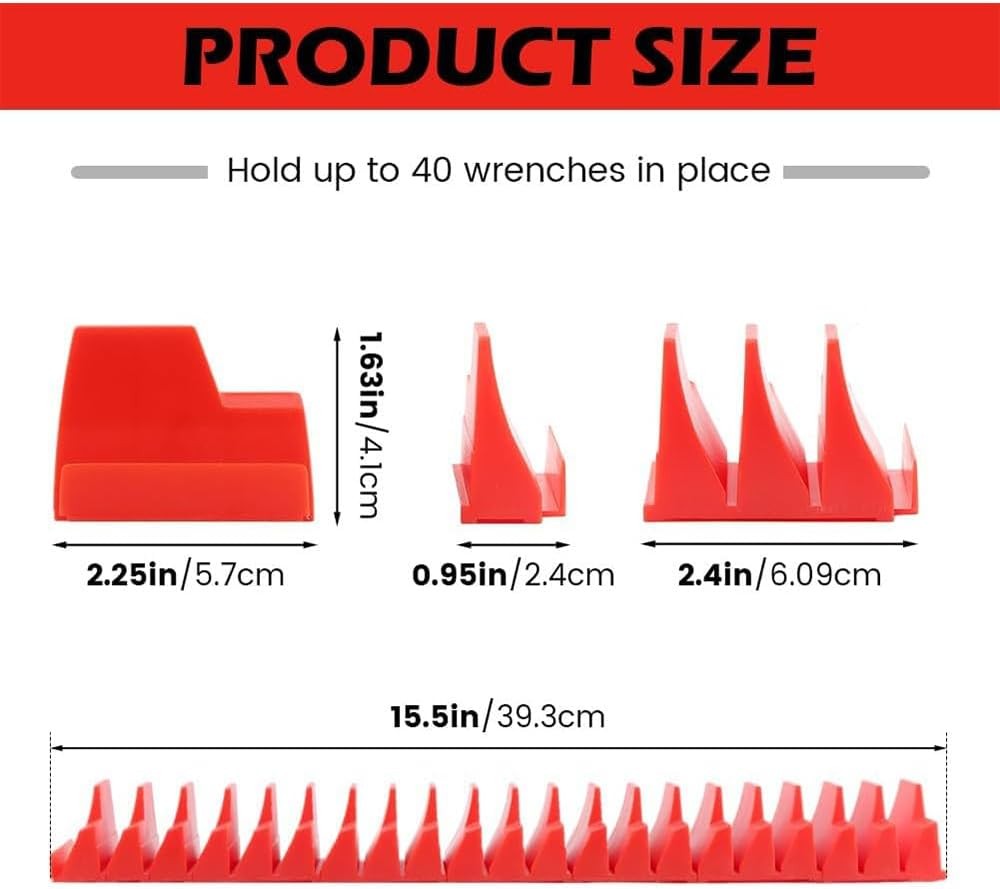 40-80PCS Magnetic Modular Wrench Organizer Compact Tool Storage Slots Hold Tools