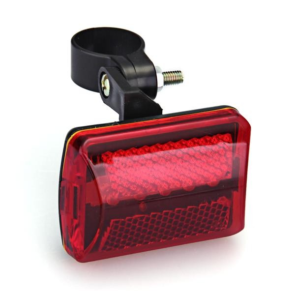 Red Bicycle Bike Rear Tail Light 5-LED Safety Flashing Mount AA Battery Powered