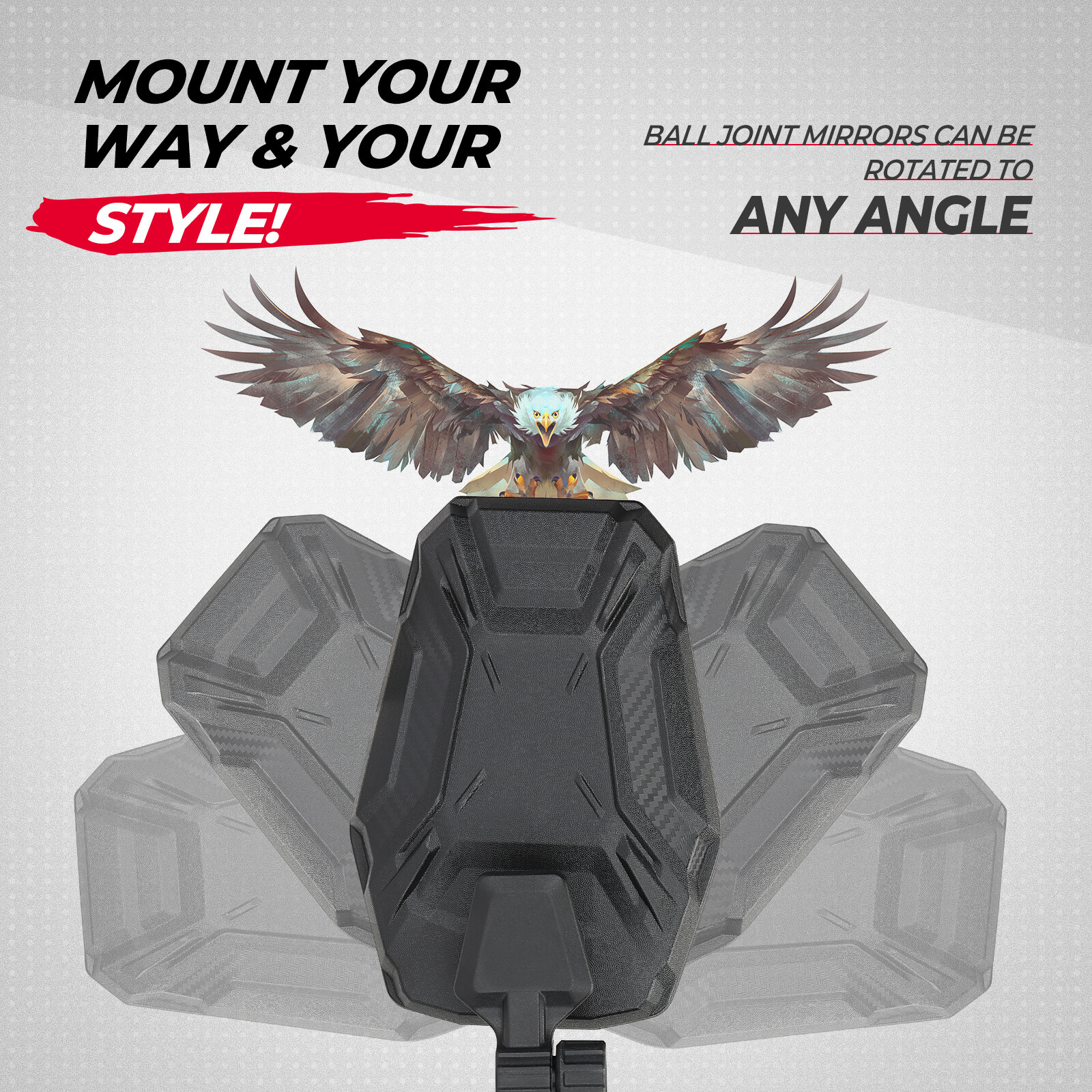 UTV Rear View Side Mirrors Breakaway For Polaris General XP 1000 Can Am Defender